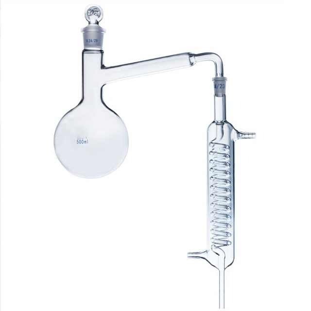 High Quality Laboratory Boro 3.3 Glass Reflux Assembly PC Material Includes Round Bottom Flask & Air Condenser for Chemistry Lab