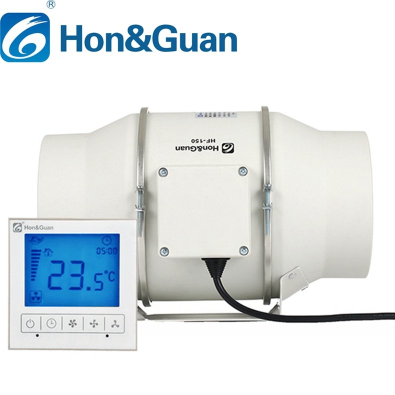Hon&Guan 6 Inch 311CFM Smart Duct Inline Fan Vent Blower for HVAC Exhaust
