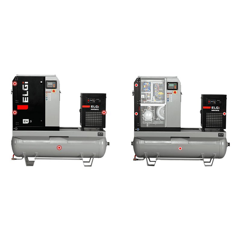 Screw Air Compresor ELGI EN Series Good Performance Oiled Screw Air Compressor for Industry