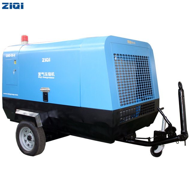 Surprise Price 58kw Mobile Low Fuel Consumption 250cfm Tractor Screw Compressor air Compressor for Borehole Drilling Rig