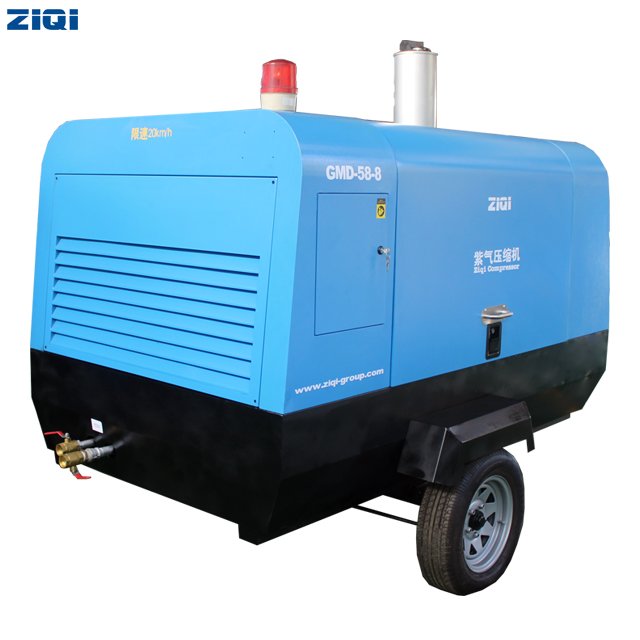 Surprise Price 58kw Mobile Low Fuel Consumption 250cfm Tractor Screw Compressor air Compressor for Borehole Drilling Rig