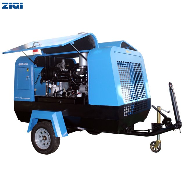 Surprise Price 58kw Mobile Low Fuel Consumption 250cfm Tractor Screw Compressor air Compressor for Borehole Drilling Rig