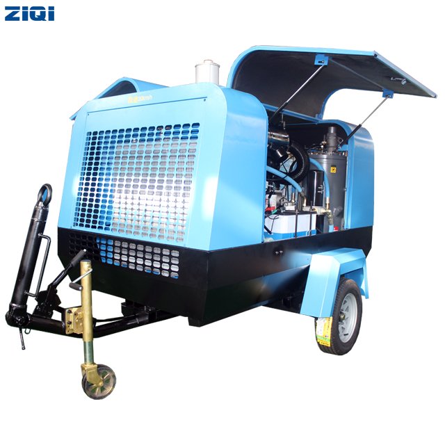 Surprise Price 58kw Mobile Low Fuel Consumption 250cfm Tractor Screw Compressor air Compressor for Borehole Drilling Rig