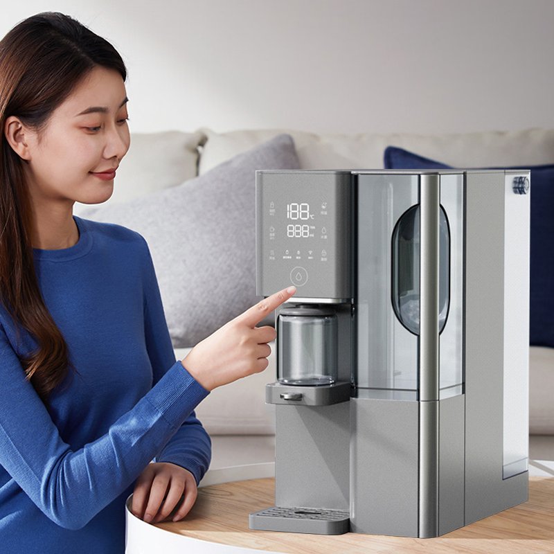 New Design Countertop Zero Installation RO Reverse Osmosis Water Filter System Hot Water Dispenser Moveable Pure Water Tank