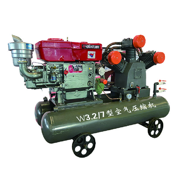 22KW Portable 7 Bar Diesel Engine Piston Air Compressor with air tank