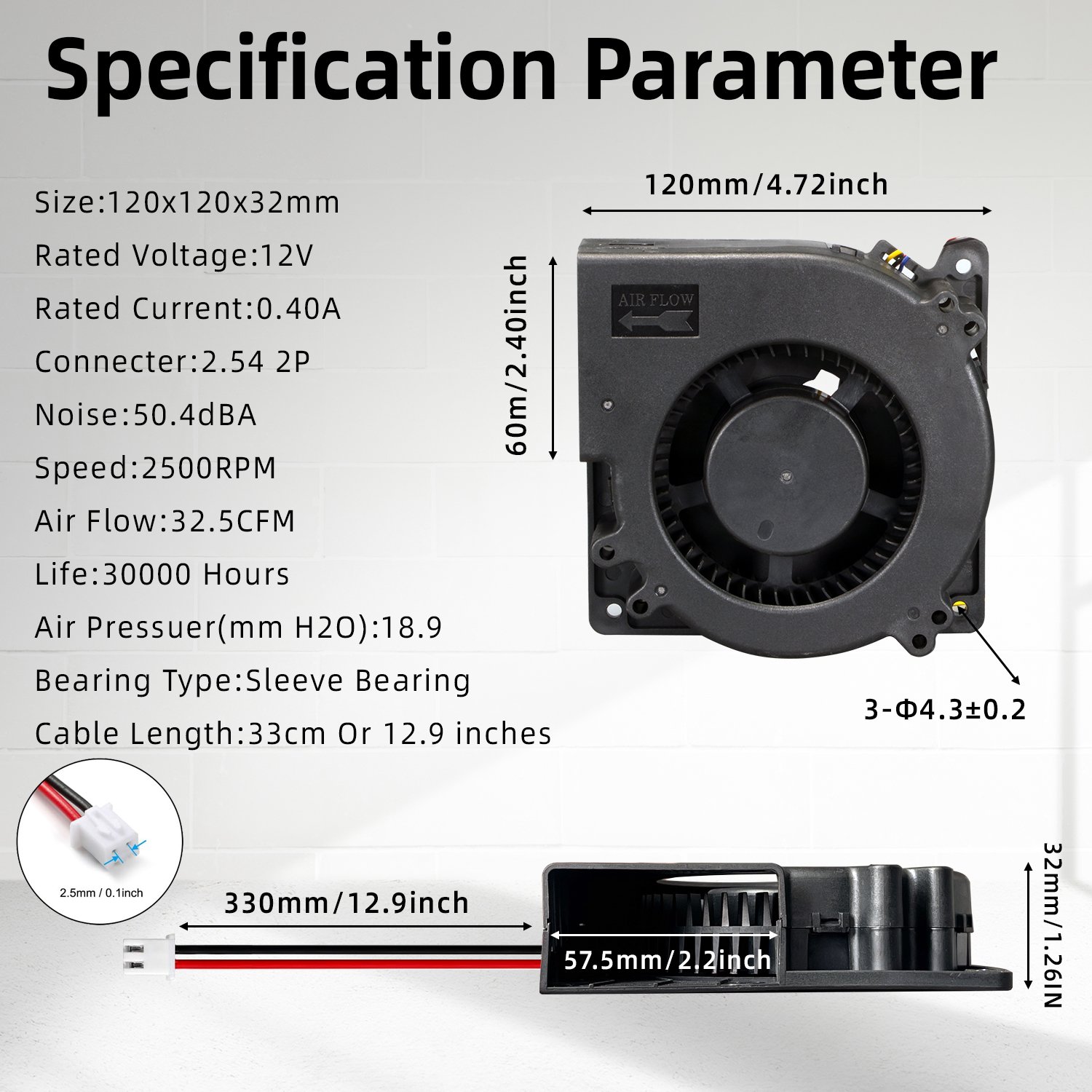 Bbq Blower Fan 12v 24v High air Flow Blower Fan 120mm 12032 120x120x32 Dc Blower Fan