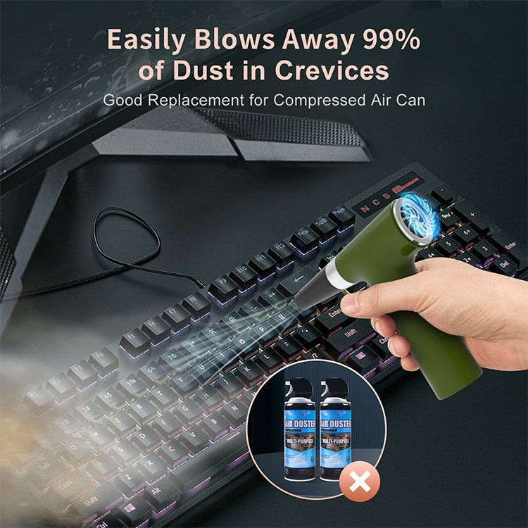 Mini Electric Air Duster 80000RPM Compressed Turbo Jet Air Blower Adjustable Rechargeable Car Dryer for Car & Camping Cleaning