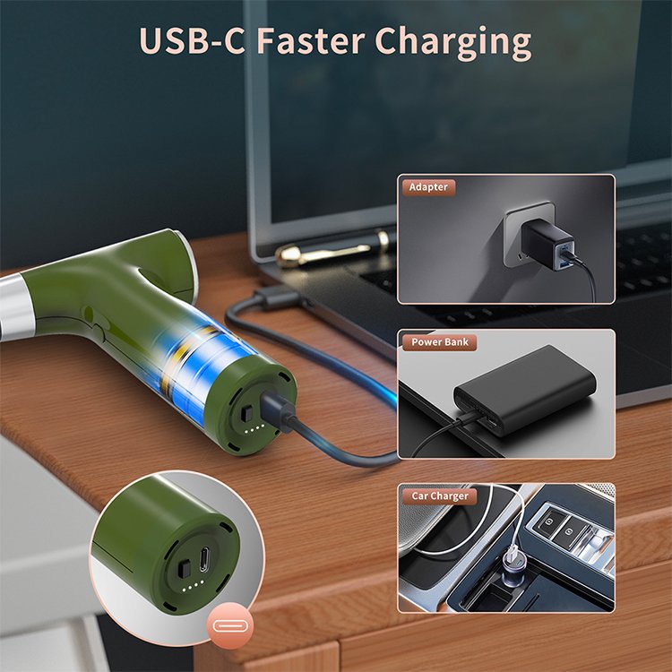 Mini Electric Air Duster 80000RPM Compressed Turbo Jet Air Blower Adjustable Rechargeable Car Dryer for Car & Camping Cleaning
