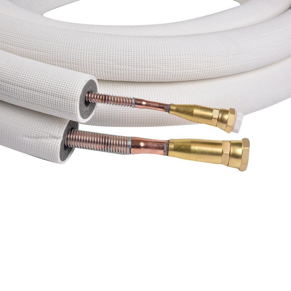 Factory Direct Sale Insulated Copper Aluminum 3/8+1/2 Refrigerant Air Conditioner Quick Connect Lines