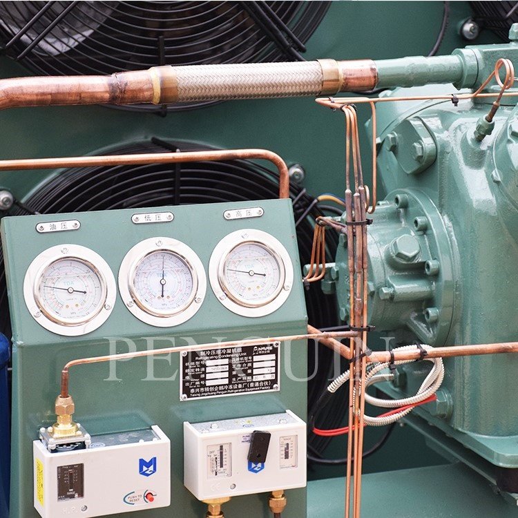 15HP Stainless Steel Cold Room Freezer Equipment With Refrigerant Compressor 4 Fan Air Cooled Condensing Air Cooling Unit