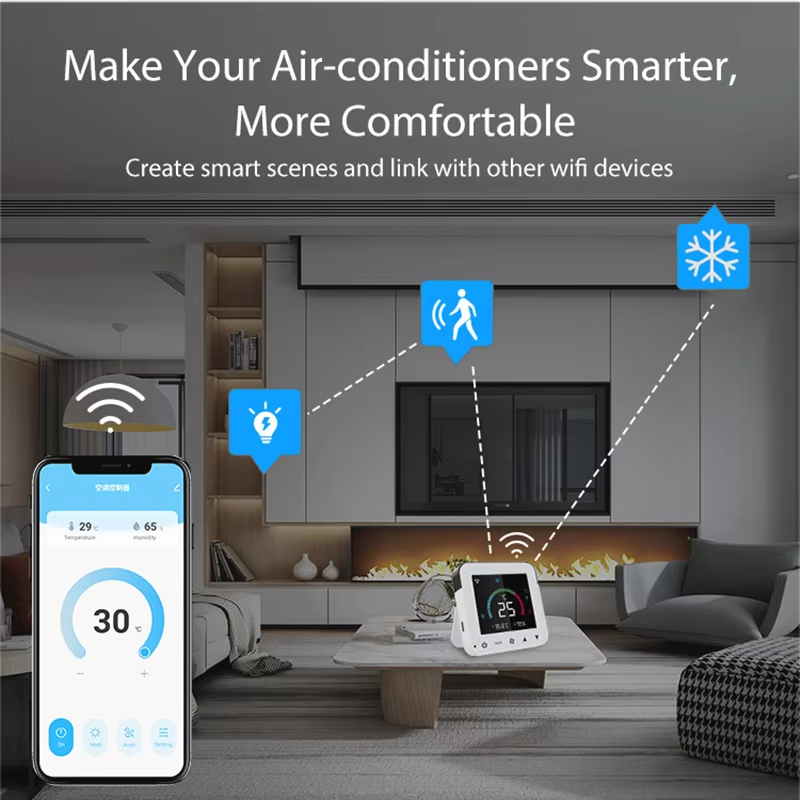 Tuya WiFi Smart Air Conditioner Controller Temperature Humidity Air Controller LCD Touch Screen Smart Home for Google Home Alexa