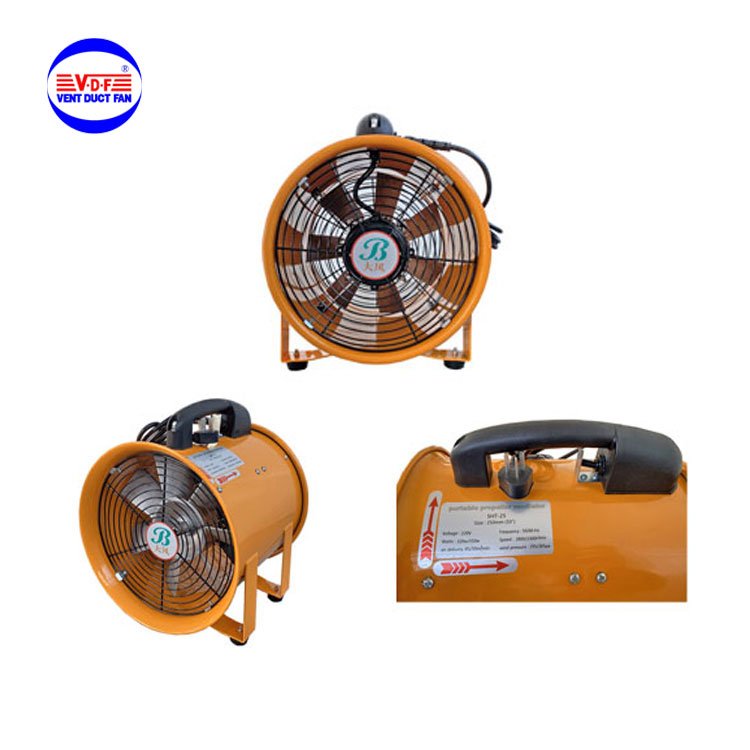 Ventilator Fan Portable Blower Fan Hand Carrying Heavy Duty Metal 200mm and 300mm Ce Electric Blower Hot Air Blower Orange DFV