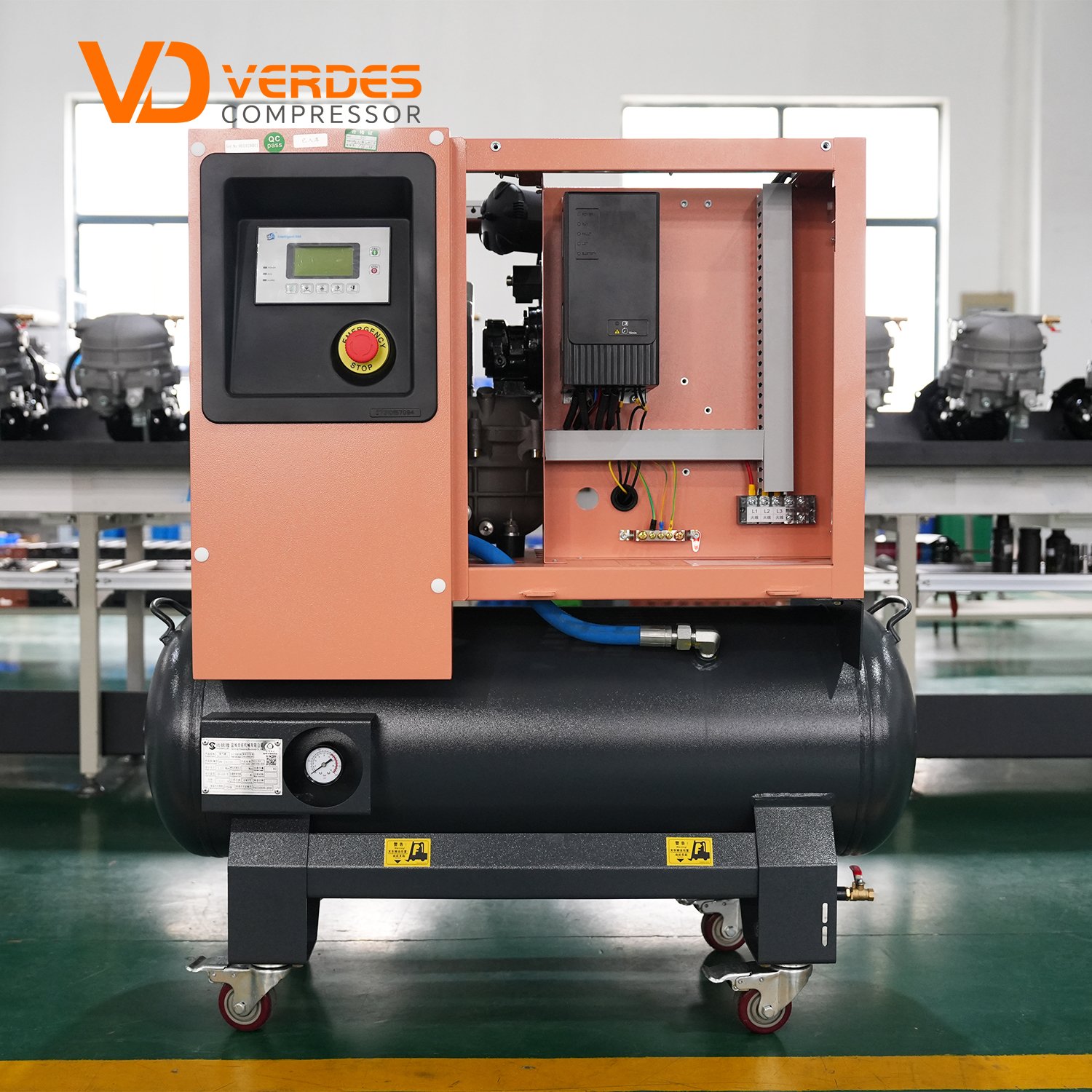 10Hp 7.5Kw 220V Mini Air Compressor Single Phase Screw Air Compressor Household All in One Screw Air Compressor With Tank