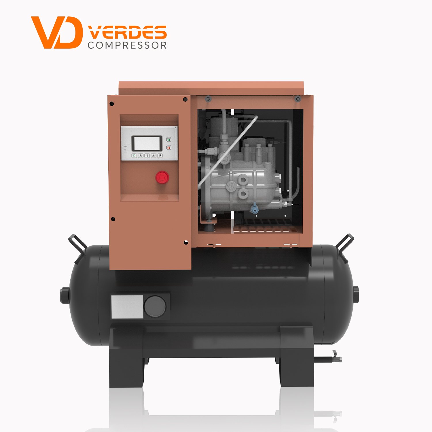 10Hp 7.5Kw 220V Mini Air Compressor Single Phase Screw Air Compressor Household All in One Screw Air Compressor With Tank