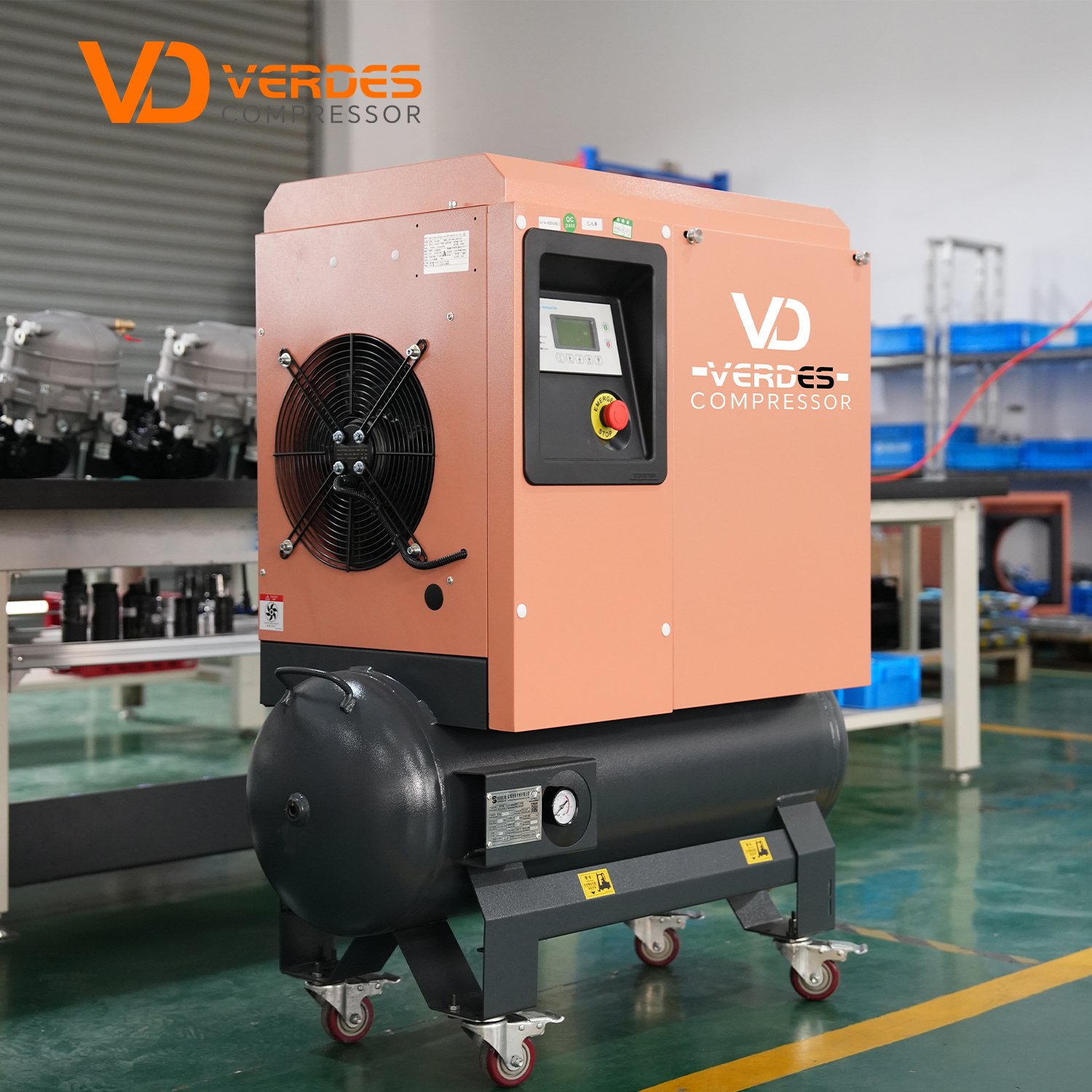 10Hp 7.5Kw 220V Mini Air Compressor Single Phase Screw Air Compressor Household All in One Screw Air Compressor With Tank
