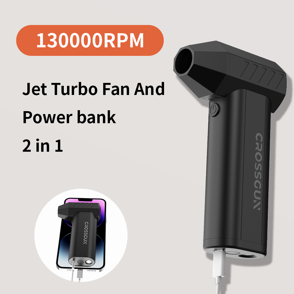 CROSSGUN Mini Jet Turbo Fan Air Blower 130000RPM Outdoor Portable Rechargeable Electric High Efficiency Turbo Jet Fan