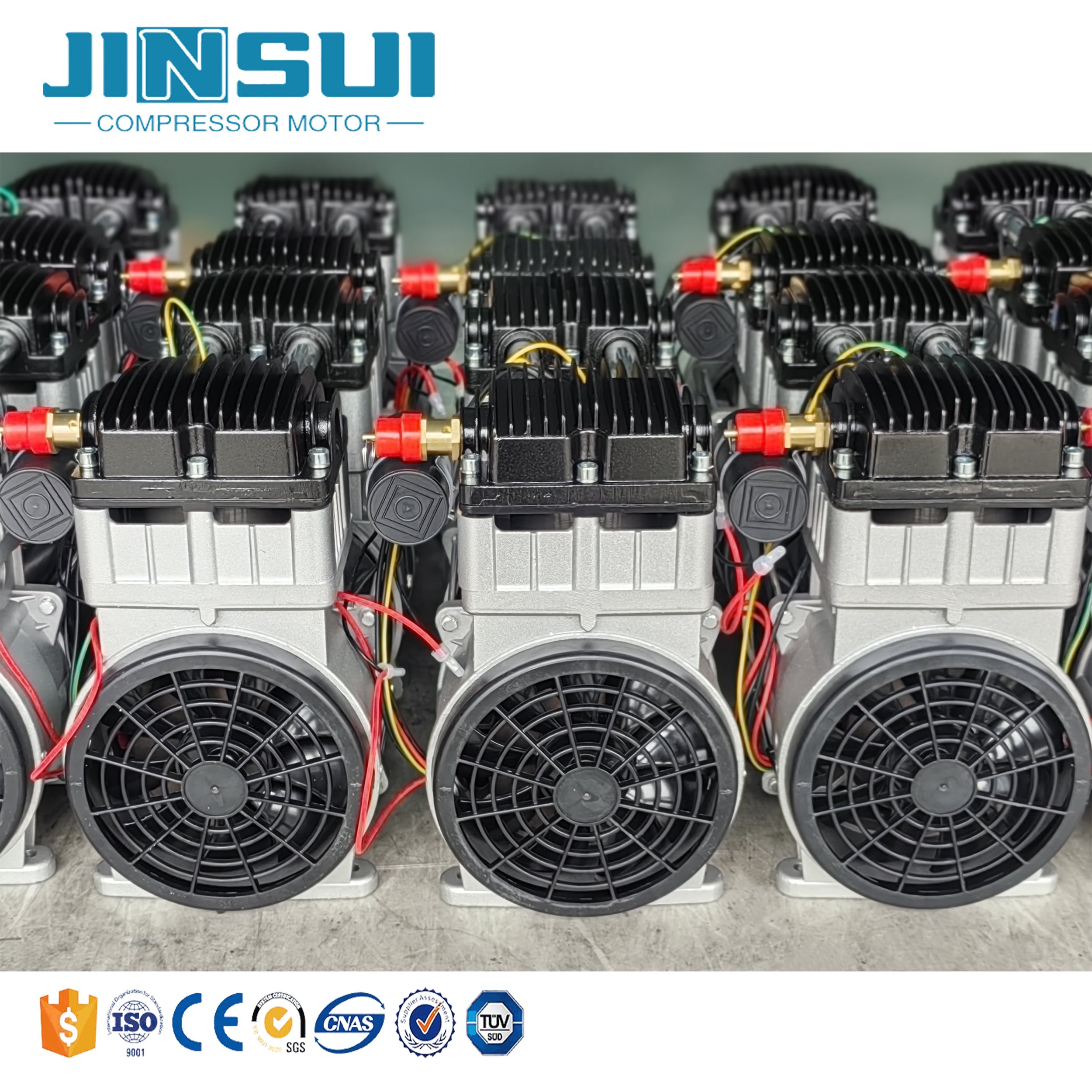 High Pressure Electric Motor 1HP 2HP Silent Oil Free Portable Small Mini Piston Air Compressor