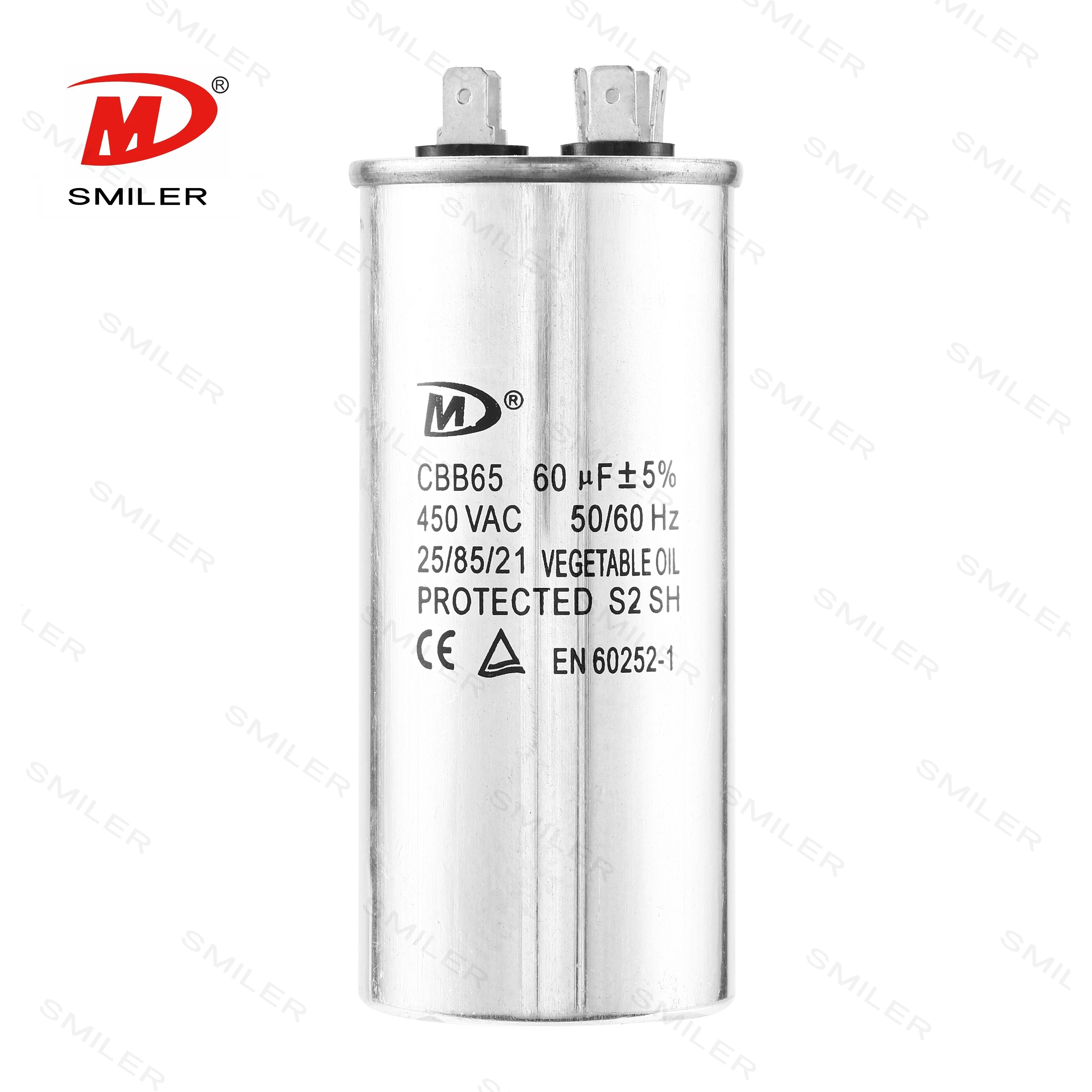 Smiler Manufacture Cbb65 air condition Capacitors Ac Compressor Capacitor Cbb65 Cbb65 Sh Condensador