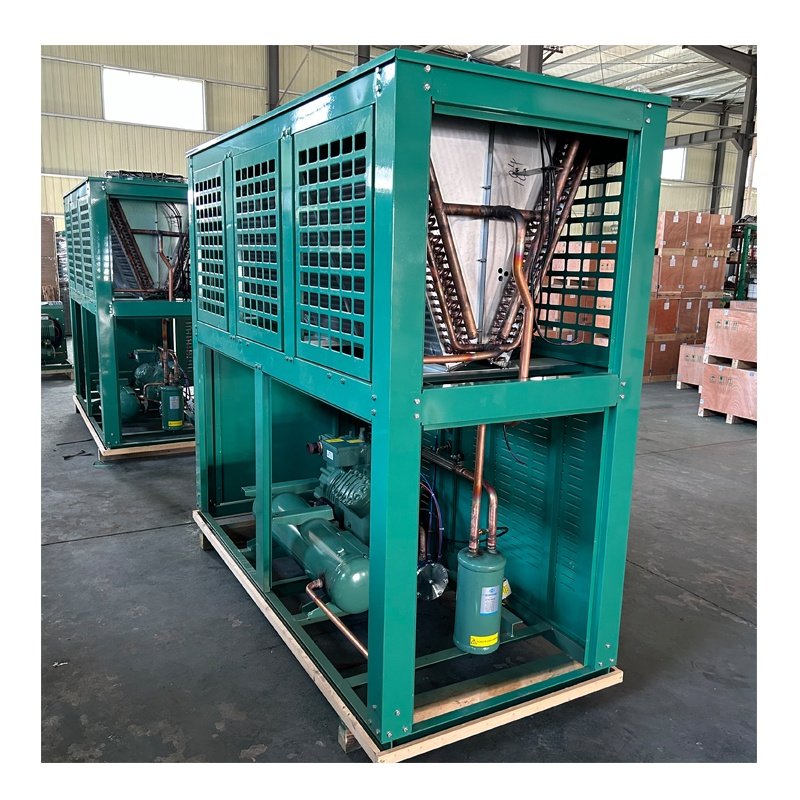 Factory Price 25hp 30hp Air-cooled Condenser Unit Evaporative R404a Condensing Unit Refrigeration Walk-in Freezer