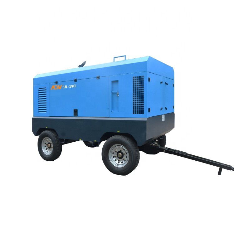 High Performance Mobile Diesel Compressor 18bar 13bar 650CFM Diesel Engine Screw Air Compressor for Quarry MDW18-18C