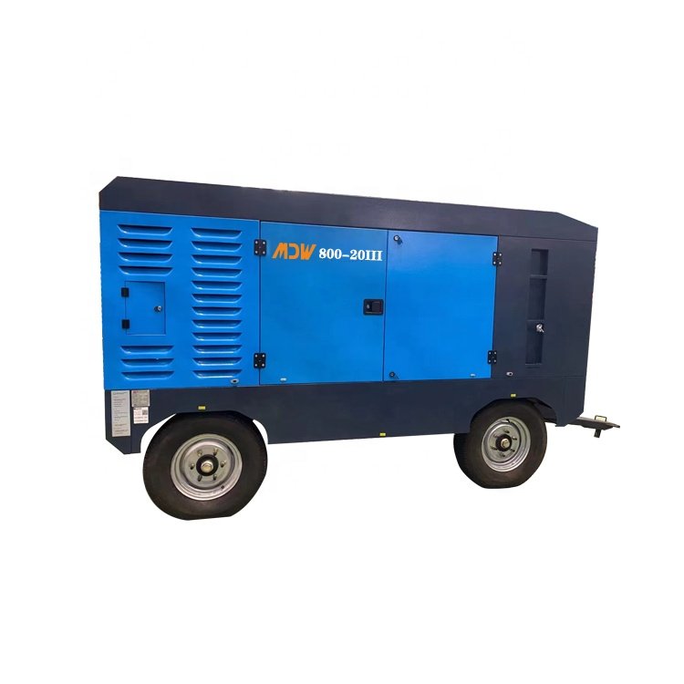 High Performance Mobile Diesel Compressor 18bar 13bar 650CFM Diesel Engine Screw Air Compressor for Quarry MDW18-18C