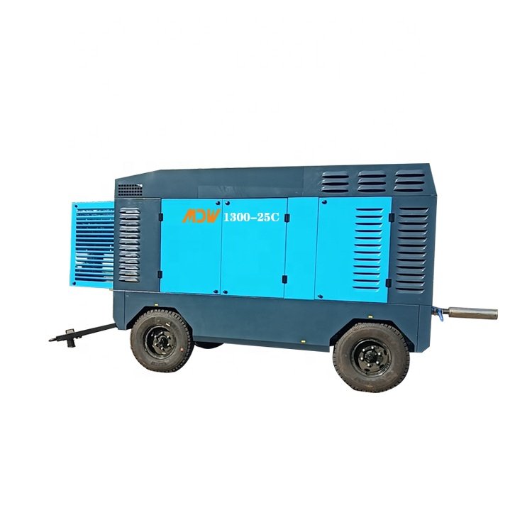 High Performance Mobile Diesel Compressor 18bar 13bar 650CFM Diesel Engine Screw Air Compressor for Quarry MDW18-18C