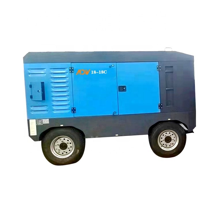High Performance Mobile Diesel Compressor 18bar 13bar 650CFM Diesel Engine Screw Air Compressor for Quarry MDW18-18C