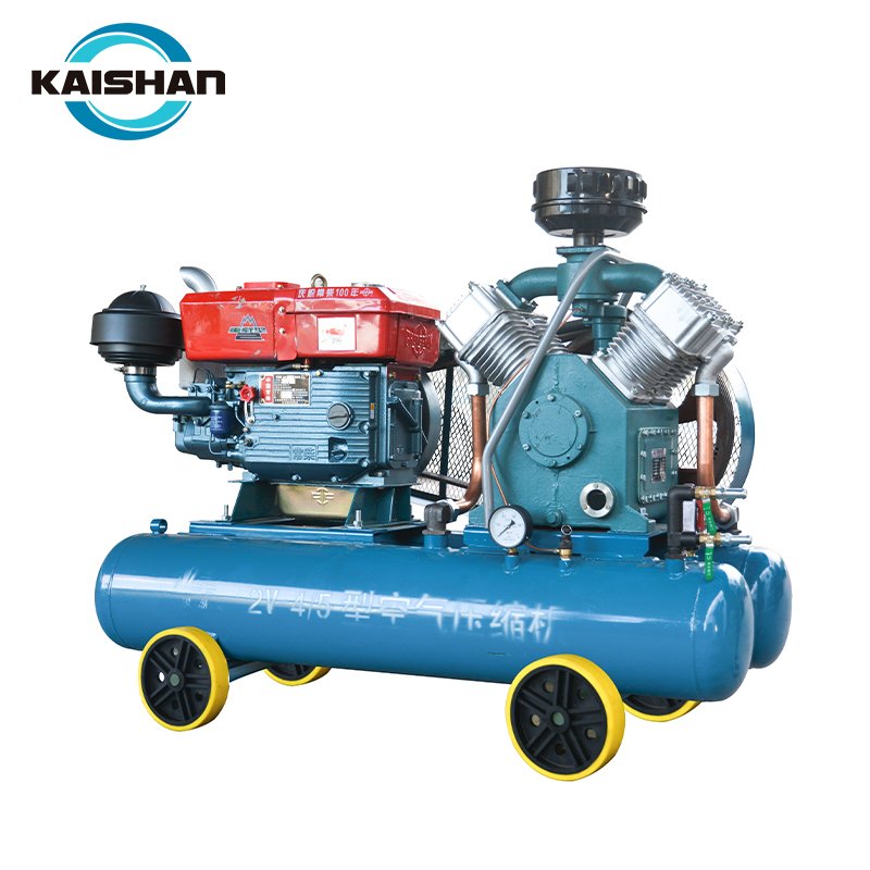 Kaishan Diesel Portable Air Pump 5bar Mining Equipment Piston Air Compressor Used Gas Including Tank Motor Factory 100L 240L