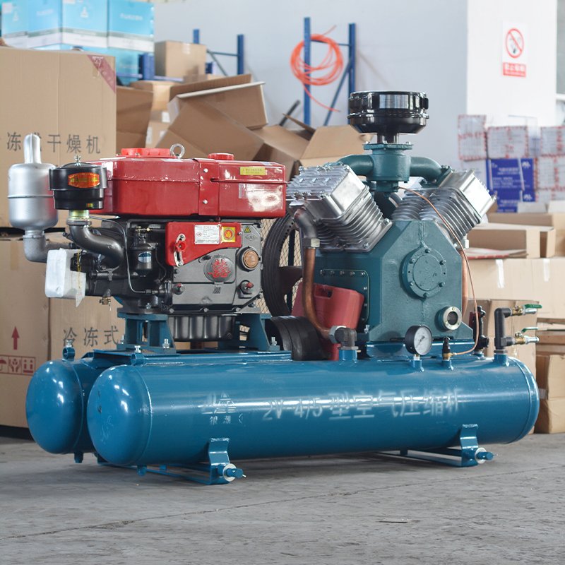 Kaishan Diesel Portable Air Pump 5bar Mining Equipment Piston Air Compressor Used Gas Including Tank Motor Factory 100L 240L