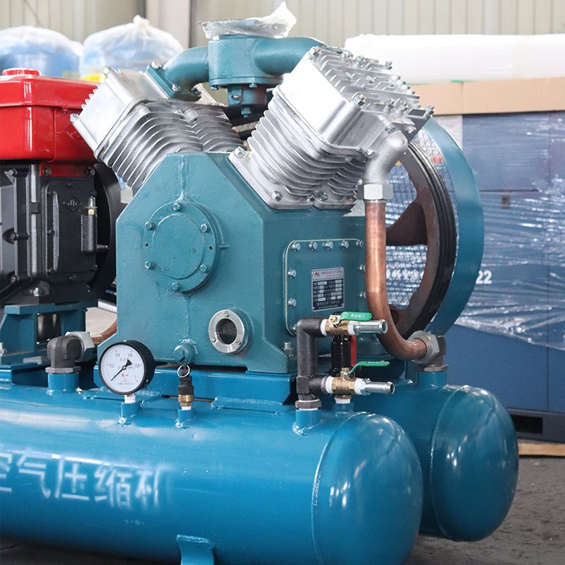 Kaishan Diesel Portable Air Pump 5bar Mining Equipment Piston Air Compressor Used Gas Including Tank Motor Factory 100L 240L