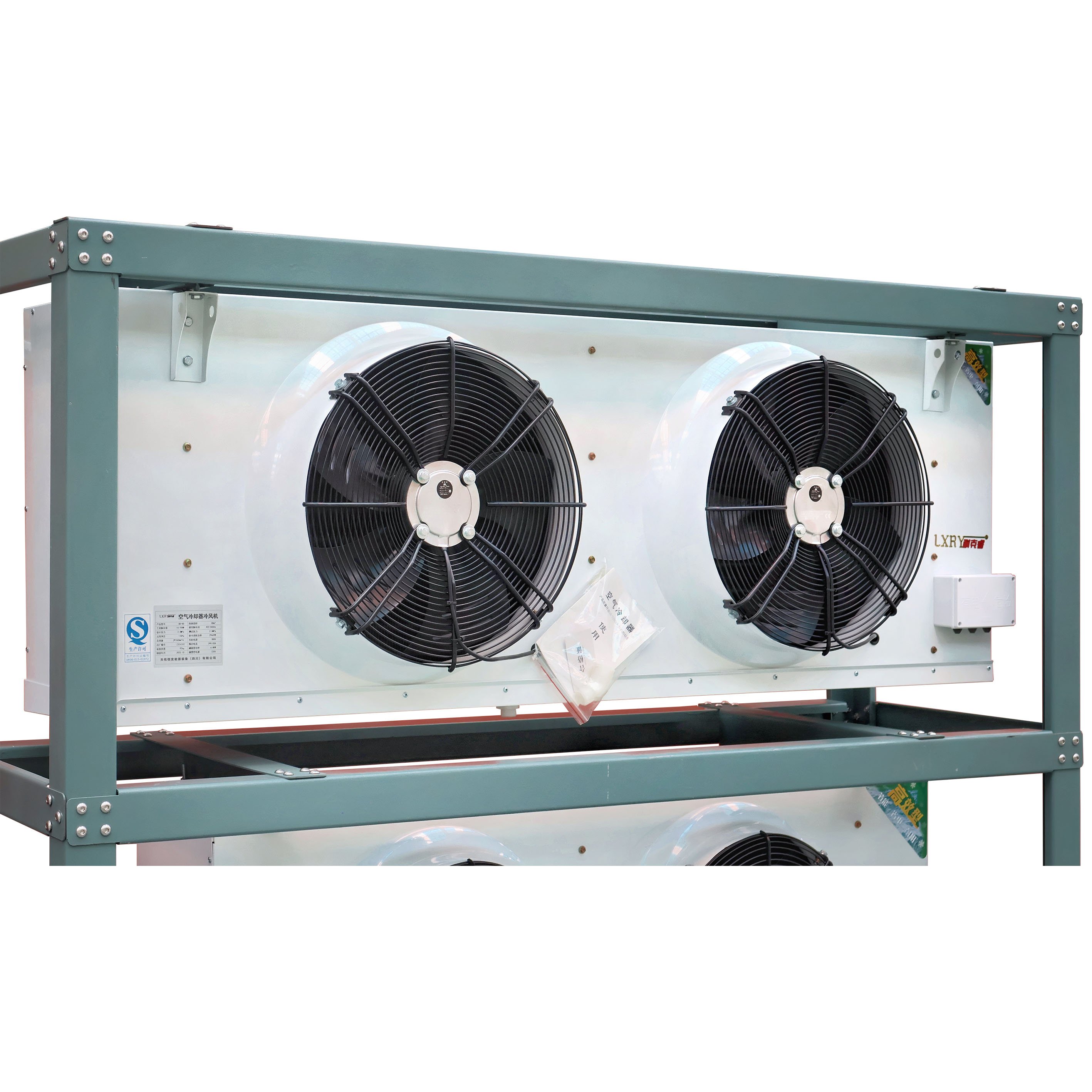 LXRY New 8HP Commercial Ceiling-Mounted Evaporative Air Cooler Energy Saving 2 Fans For Sea Food Cold Storage Hotels And Farms