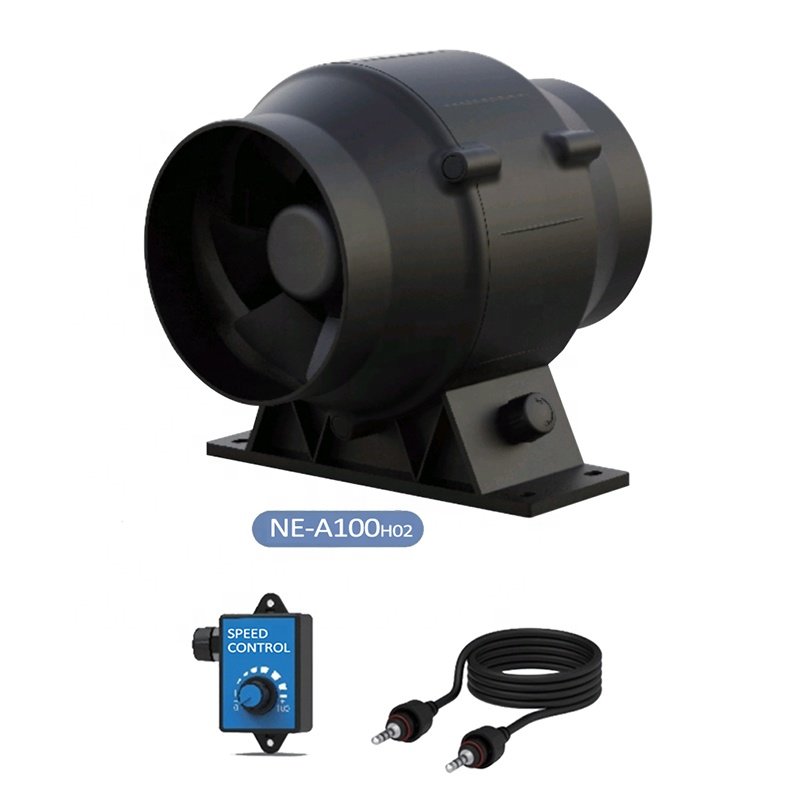 NUSSUN Plastic 4 5 Inch Inline Duct HVAC Silent Booster Waterproof EC Motor Ventilation Exhaust Fan