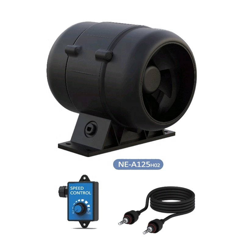 NUSSUN Plastic 4 5 Inch Inline Duct HVAC Silent Booster Waterproof EC Motor Ventilation Exhaust Fan