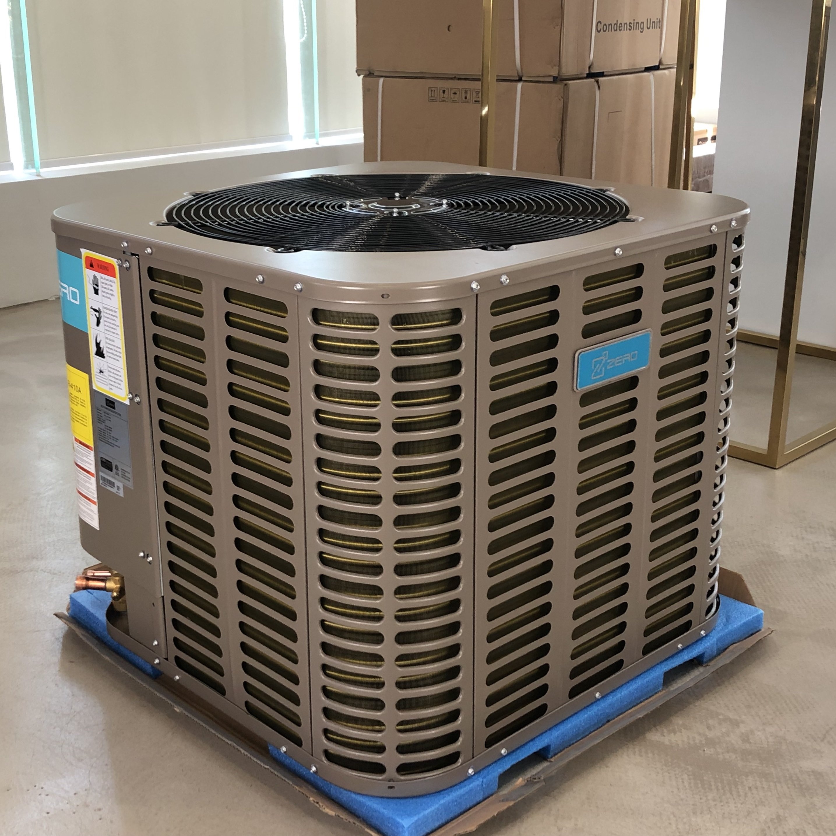 ZERO 18 Seer 24000 Btu Top Discharge Central Condensing and Air Handler Unit for North and South America