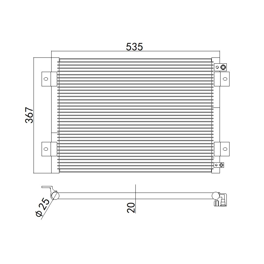Aftermarket Car Auto Air Conditioning System Condenser for EXCAVATOR OEM 52465296 52458718