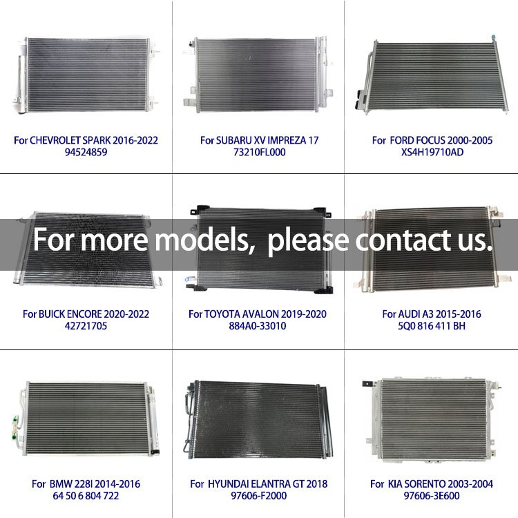 Auto Car AC Condenser Suitable for Toyota Corolla Hyundai Chevrolet Nissan Sunny Honda Isuzu Peugeot Air Conditioner Condenser