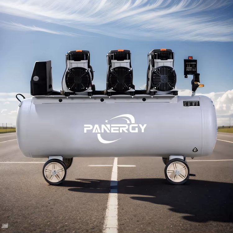 PANERGY Compresor Industrial High Volume Portable 100L 4.5 Kw Piston Silent Oilless Oilfree Air Compressor