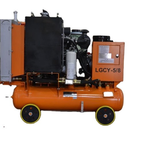 Small Portable 7 bar 175 Cfm Portable diesel Screw air Compressor with Jack Hammer