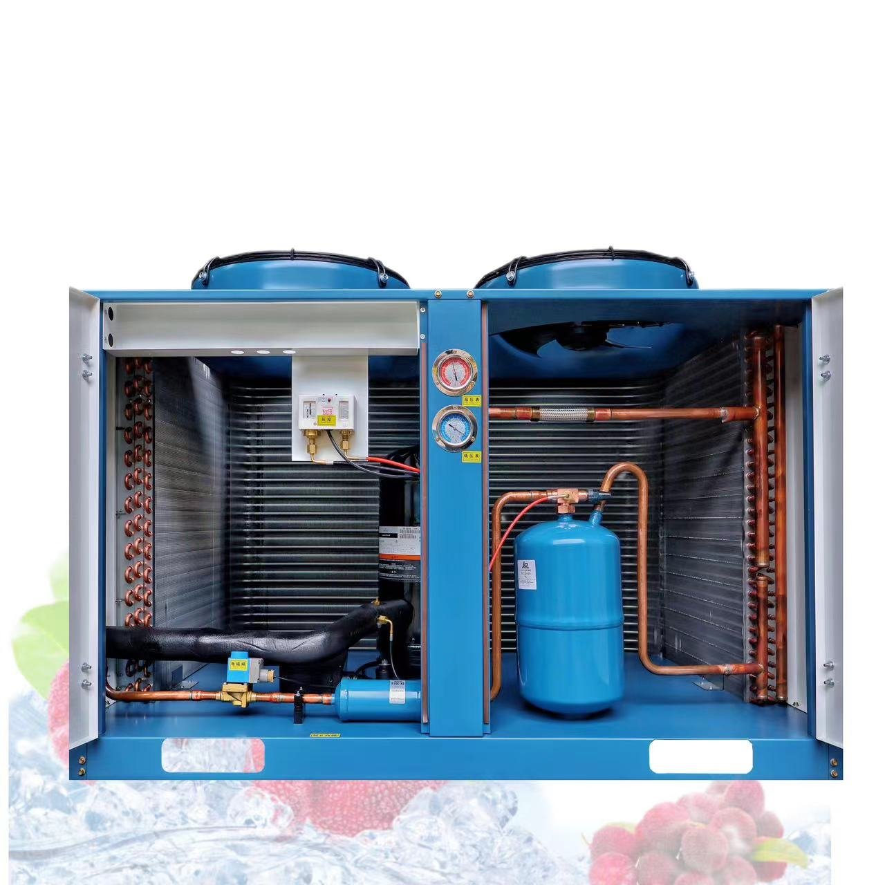 U-Shaped Air-Cooled Unit Condenser Freezing Room Copeland Scroll Compressor for Commercial and Industrial Refrigeration