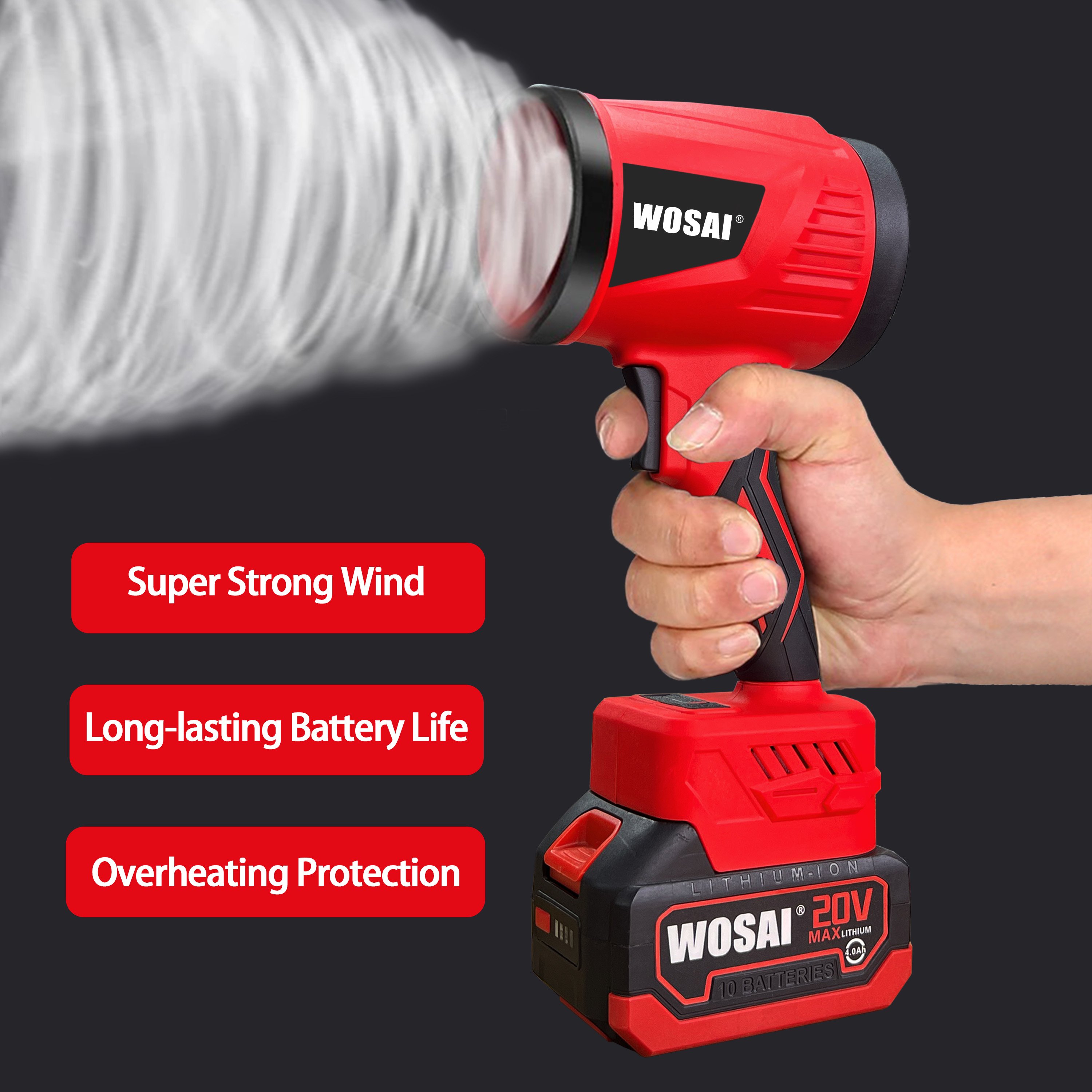 WOSAI 33000rpm Portable Cordless Air Duster Jet Gun Mini Turbo Jet Fan Electric Handheld Car Dryer Blower