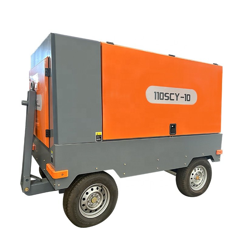 High Performance diesel Driven Mobile Compressor Portable Mobile Screw air Compressor for Industrial Use