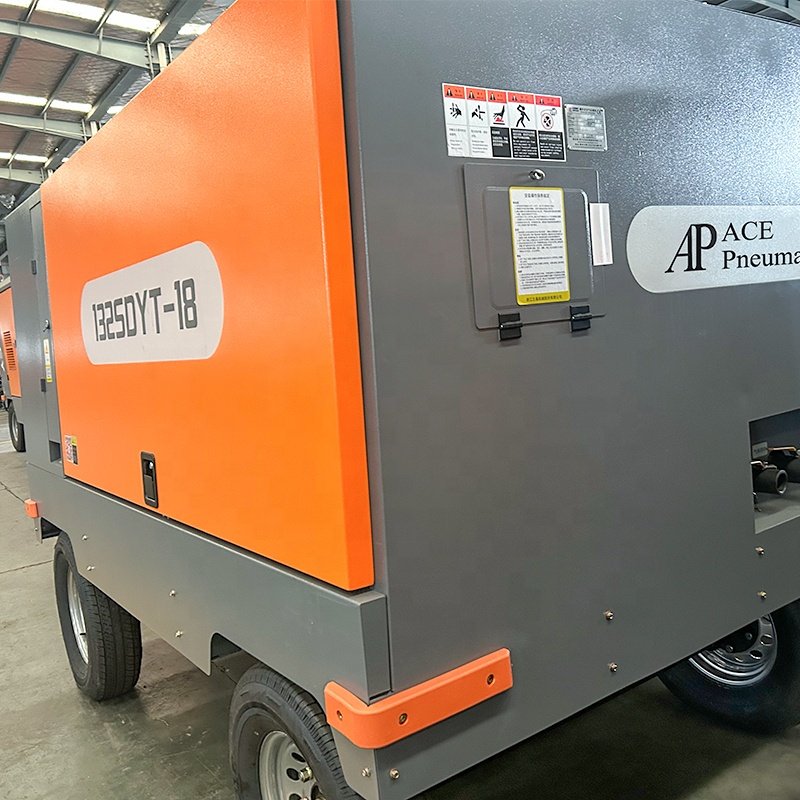 High Performance diesel Driven Mobile Compressor Portable Mobile Screw air Compressor for Industrial Use