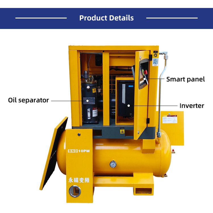 Factory Price Screw Compressor air Intelligent 7.5kw Inverter air Compressor