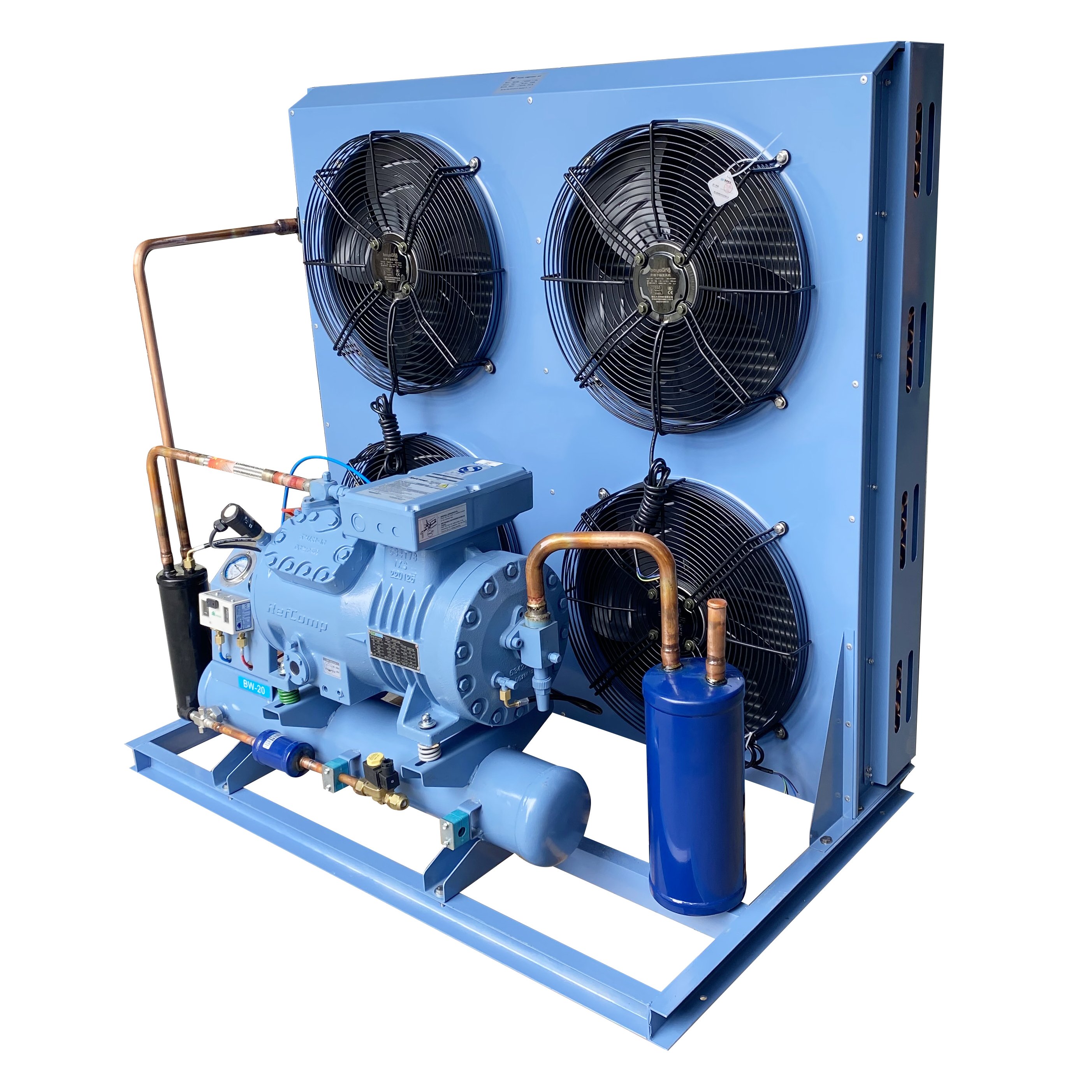 Chinese Suppliers 6 hp 8 hp 15 hp Condensing Unit Compact Refrigeration Compressor Unit Dual Fan Condensing Unit for Cold Room