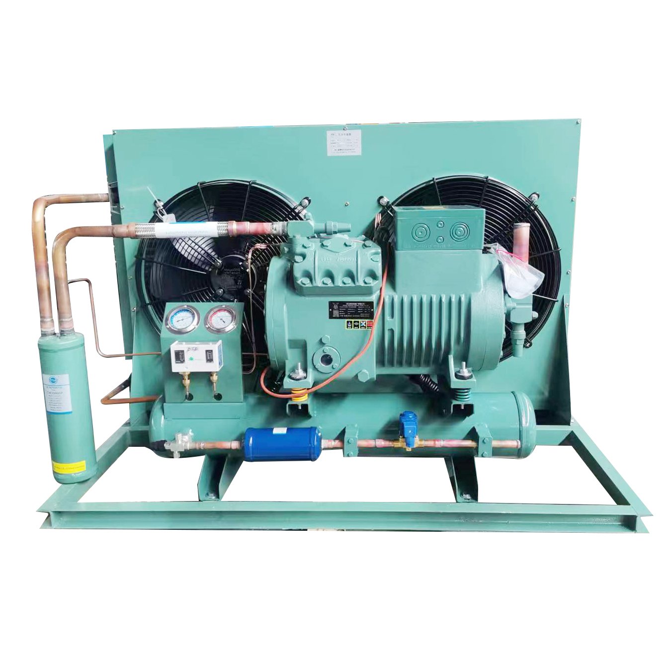 Chinese Suppliers 6 hp 8 hp 15 hp Condensing Unit Compact Refrigeration Compressor Unit Dual Fan Condensing Unit for Cold Room