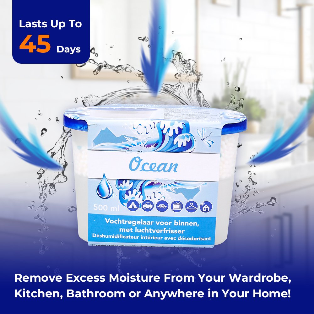 500ml Condensation Remover Moisture Absorber Dehumidifiers Wardrobe Dehumidifier Boxes Pack of 6 Moisture Absorbers