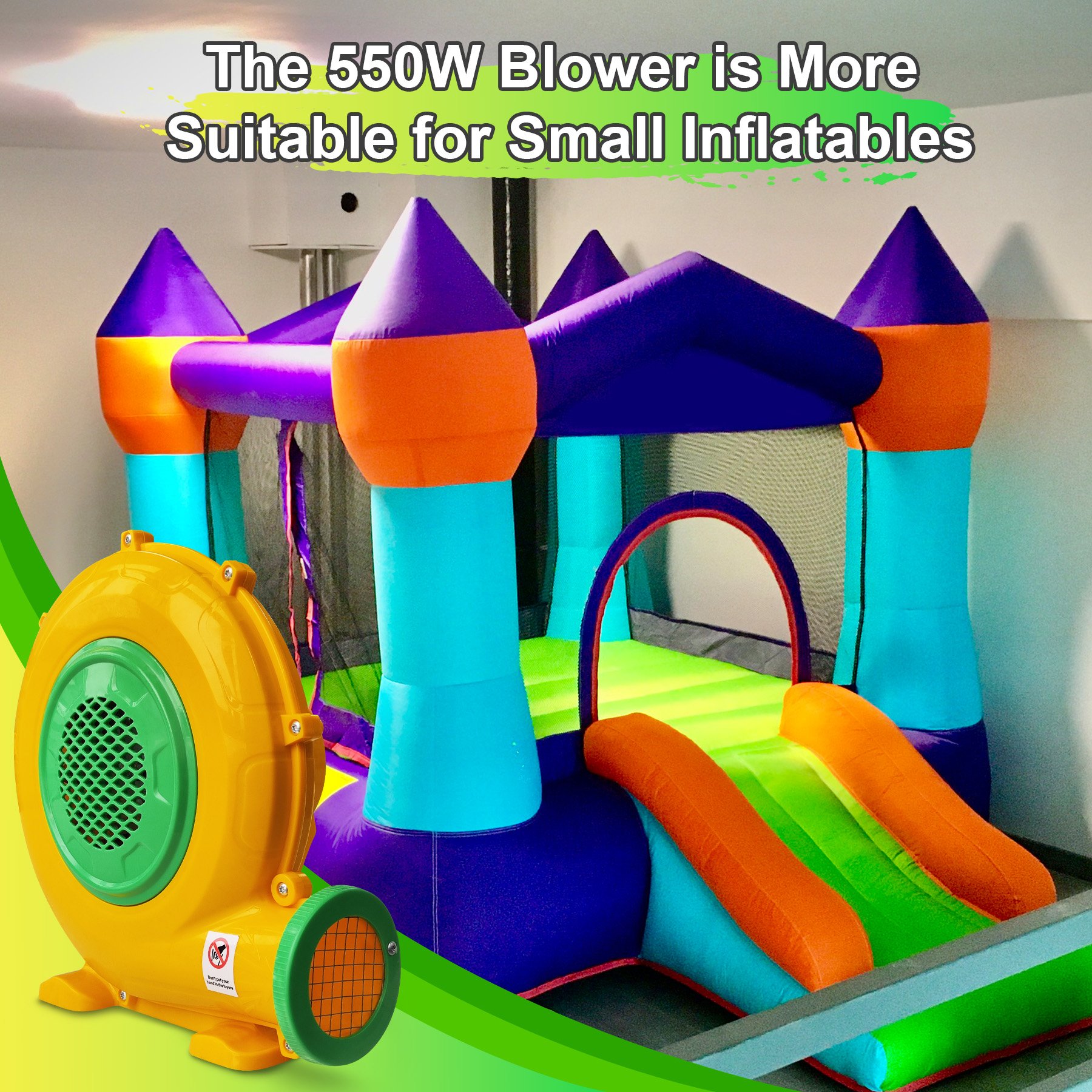 High Quality 480W Blower Large Inflatable Game Trampoline Castle Advertising Inflatable Blower