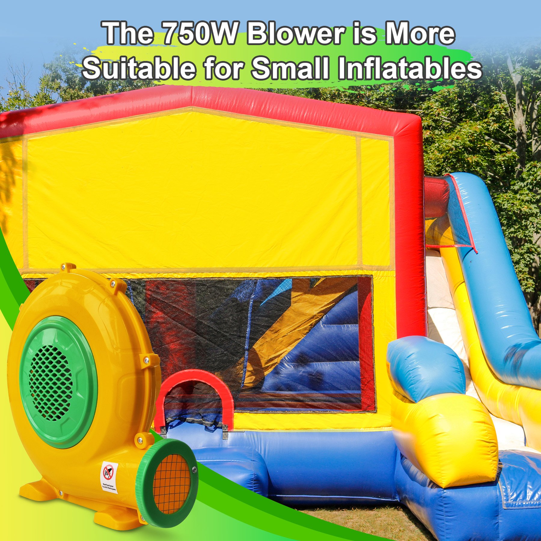 High Quality 480W Blower Large Inflatable Game Trampoline Castle Advertising Inflatable Blower