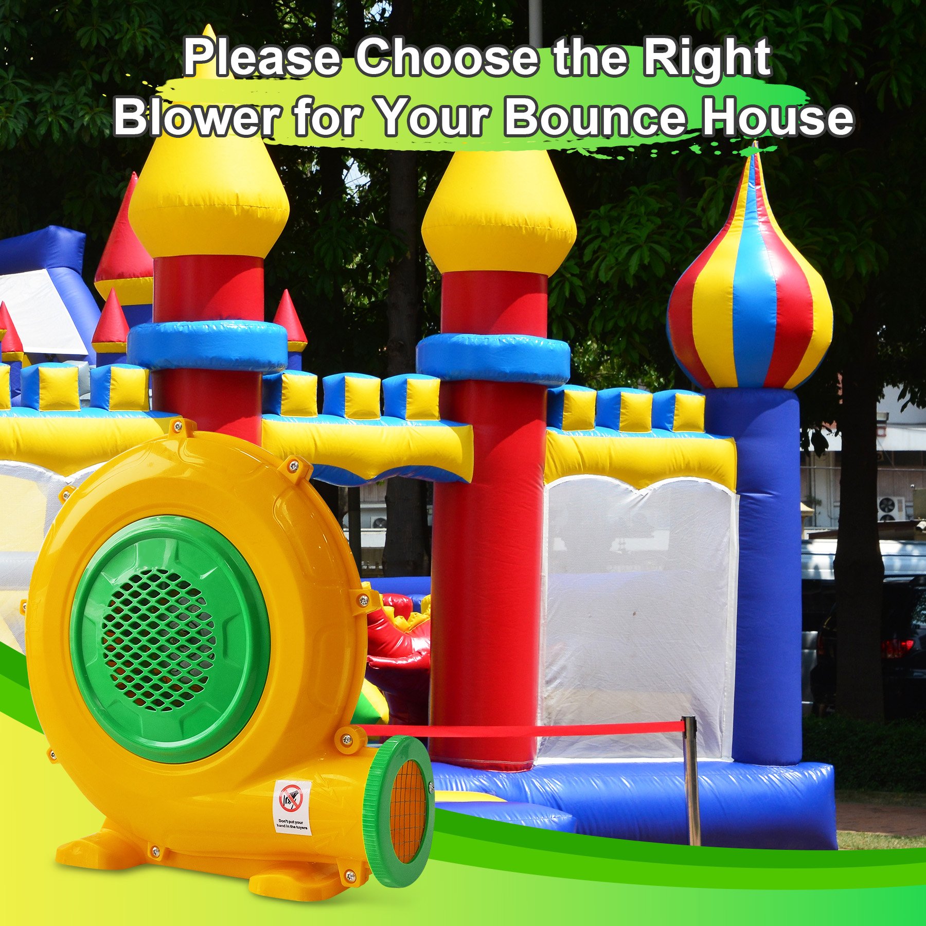 High Quality 480W Blower Large Inflatable Game Trampoline Castle Advertising Inflatable Blower
