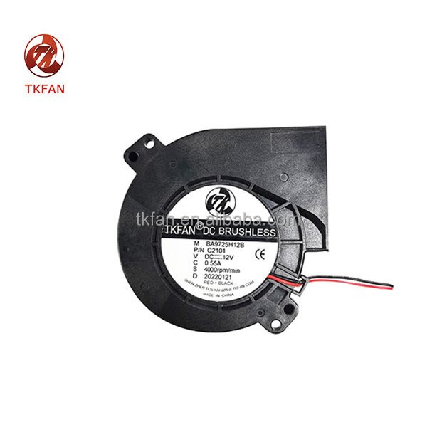 Turbo Blower E1027H12BAAZ-00 97*25mm DC Electric Inflatable Blower with High Pressure Plastic Blades 12V Rated Voltage